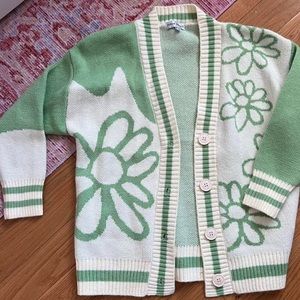 sage and cream sweater